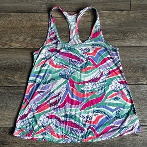 Lilly Pulitzer Luxletic Racerback Tank Top Shirt Tiger Green Orange Pink Sz S